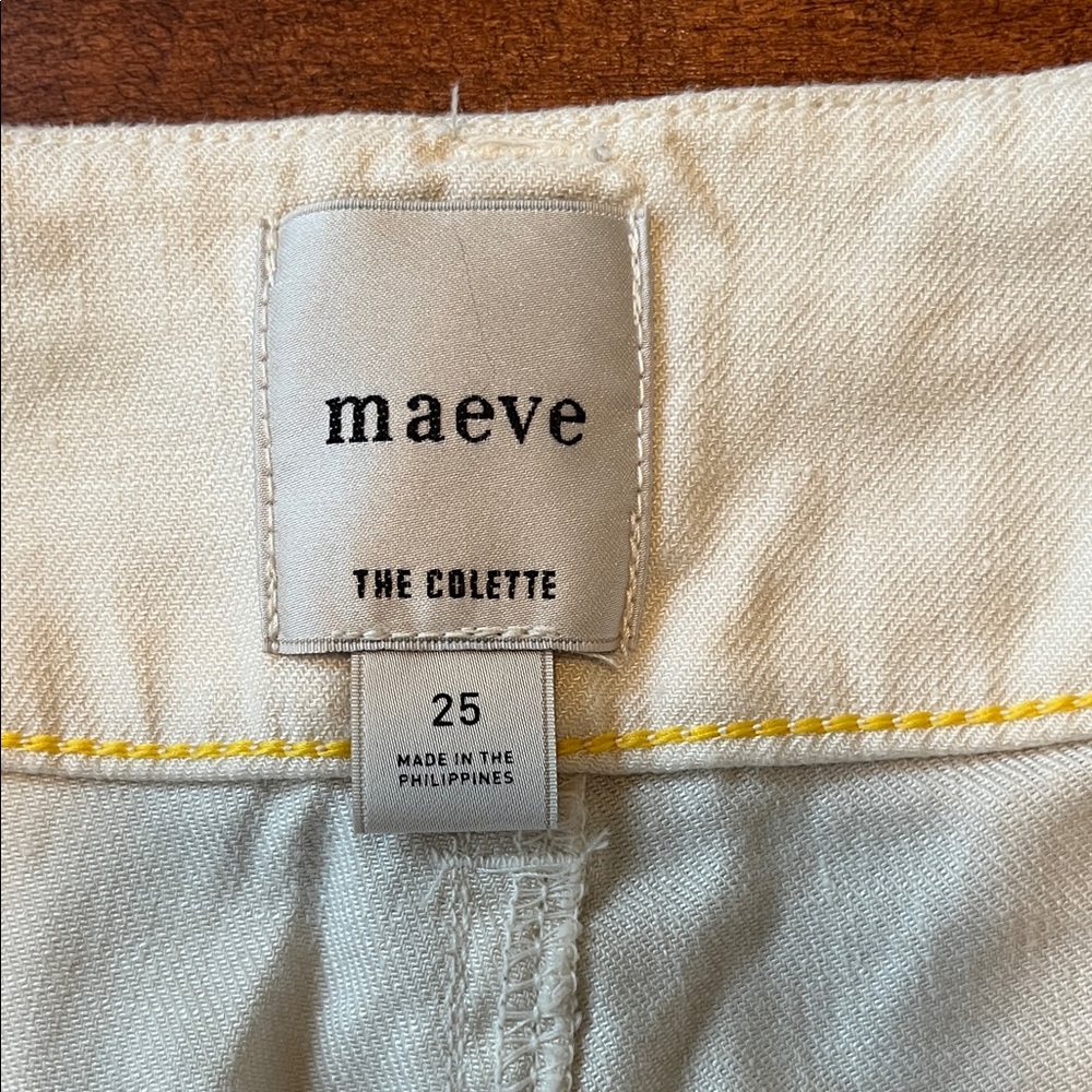 Anthropologie Maeve Colette Linen Blend Crop Wide Leg Pants Chalk White - Picture 2 of 3